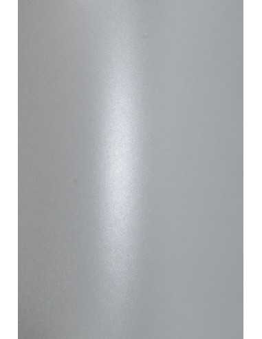 Bastelkarton Perlmutt-Silber DIN A5 (148 x 210 mm) 250 g/m² Aster Metallic Silver - 10 Stück