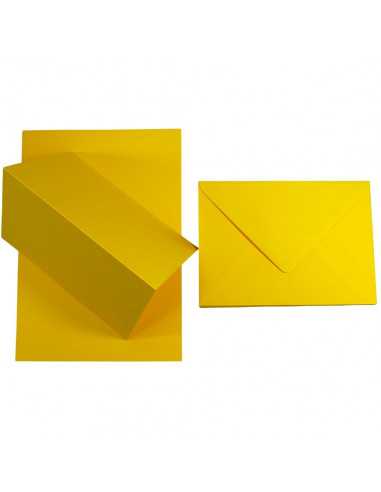 Faltkarten-Set Dunkelgelb mit Briefumschlägen DIN B6 (125 x 175 mm) 160 g/m² Rainbow Farbe R18 - 25 Stück