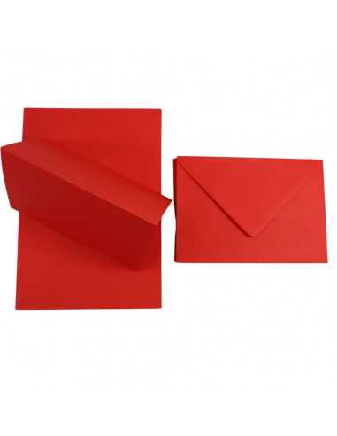 Faltkarten-Set Rot mit Briefumschlägen DIN B6 (125 x 175 mm) 160 g/m² Rainbow Farbe R28 - 25 Stück