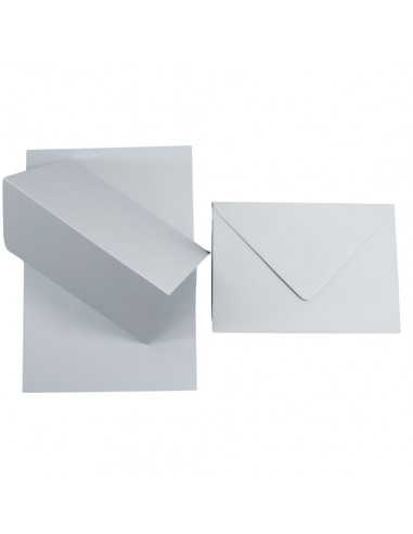 Faltkarten-Set Grau mit Briefumschlägen DIN B6 (125 x 175 mm) 160 g/m² Rainbow Farbe R96 - 25 Stück