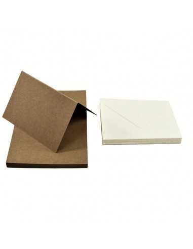 Ökologisches Faltkarten-Set Braun-Ecru mit Briefumschlägen DIN C6 (114 x 162 mm) 340 g/m² EKO PLUS - 25 Stück