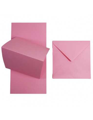 Faltkarten-Set Rosa mit Briefumschlägen quadratisch (140 x 140 mm) 160 g/m² Rainbow Farbe R55 - 25 Stück