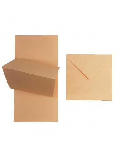 Faltkarten-Set Lachs mit Briefumschlägen quadratisch (140 x 140 mm) 160 g/m² Rainbow Farbe R40 - 25 Stück