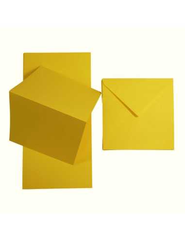 Faltkarten-Set Dunkelgelb mit Briefumschlägen quadratisch (140 x 140 mm) 160 g/m² Rainbow Farbe R18 - 25 Stück