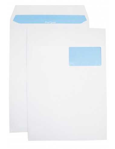 Versandtaschen Weiß mit Fenster rechts DIN C4 (229 x 324 mm) 90 g/m² haftklebend - 250 Stück