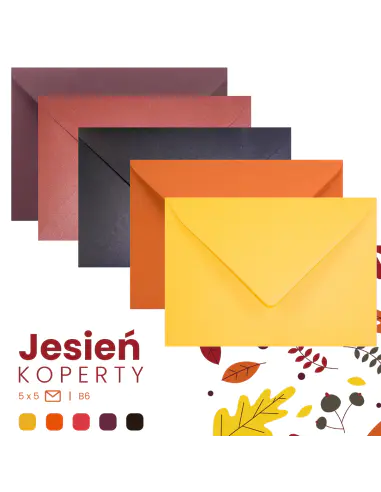 Farbiges Briefumschläge-Set Herbst DIN B6 (125 x 175 mm) nassklebend - 25 Stück