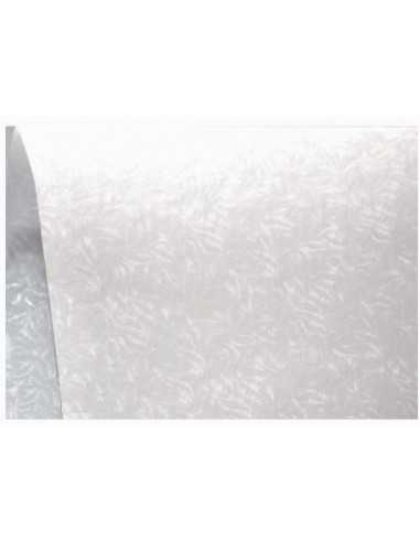 Transparetes Strukturpapier Weiß mit Blättermotiv DIN A4 (210 x 297 mm) 35 g/m² Kristall Prago - 10 Stück