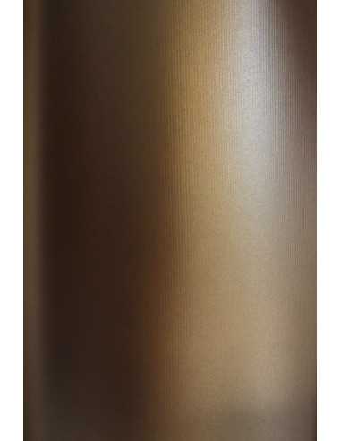 Papier ozdobny metalizowany prążkowany Sirio Pearl 300g Fusion Bronze E5 72x102 R100