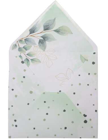 Briefumschläge Weiß mit Blättermotiv quadratisch (155 x 155 mm) 120 g/m² nassklebend