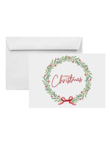Briefumschläge Weiß mit Weihnachtskranz DIN B6 (125 x 175 mm) 100 g/m² Amber haftklebend