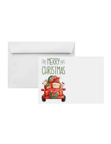Briefumschläge Weiß mit Weihnachtsauto DIN C6 (114 x 162 mm) 120 g/m² Amber haftklebend
