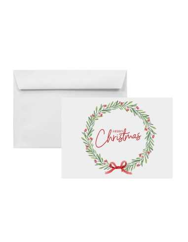 Briefumschläge Weiß mit Weihnachtskranz DIN C6 (114 x 162 mm) 120 g/m² Amber haftklebend