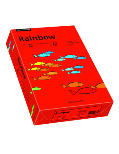 Bastelpapier Rot DIN A4 (210 x 297 mm) 160 g/m² Rainbow Farbe R28 - 250 Stück